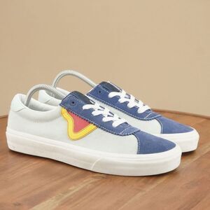 Vans Blue White Sneakers with Red Yellow Detail